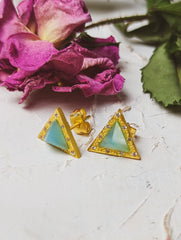Pyramid Gem Stud Earrings fine designer jewelry for men and women