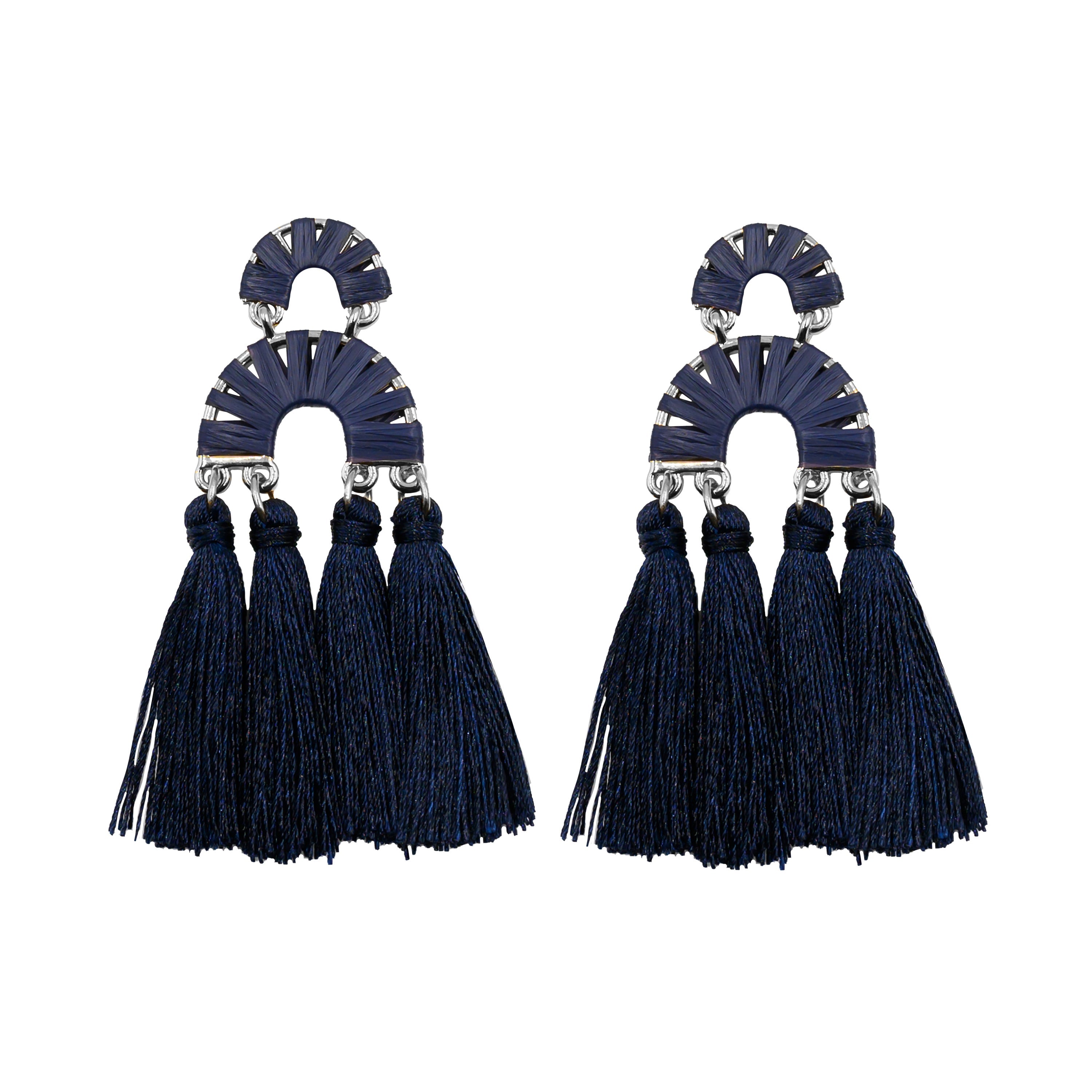 Pavlova Collection - Silver Navy Earrings fine designer jewelry for men and women
