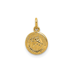 14k Yellow Gold Saint Christopher Medal Charm, 13x8mm