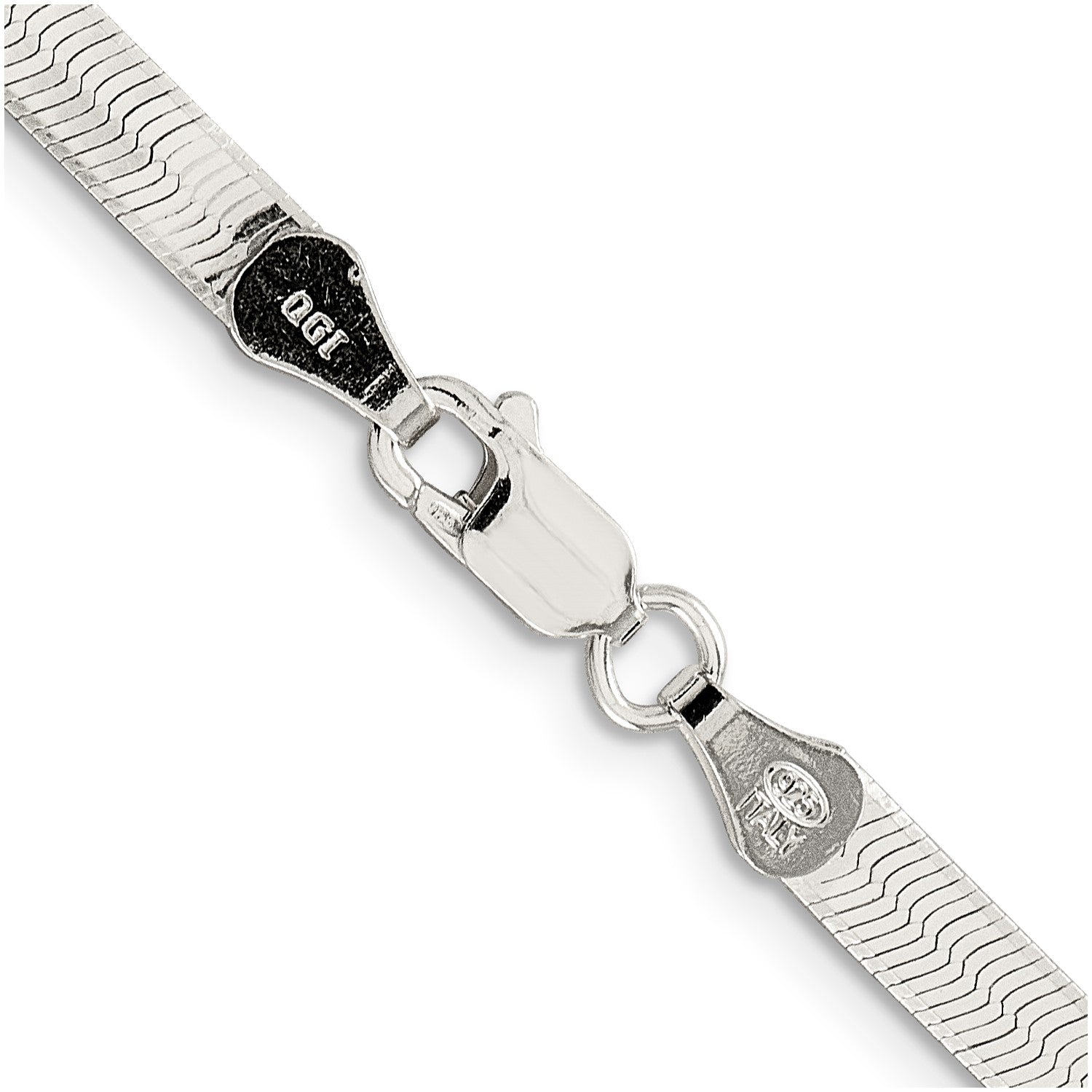 Sterling Silver Imperial Herringbone Chain Necklace, 4.5mm