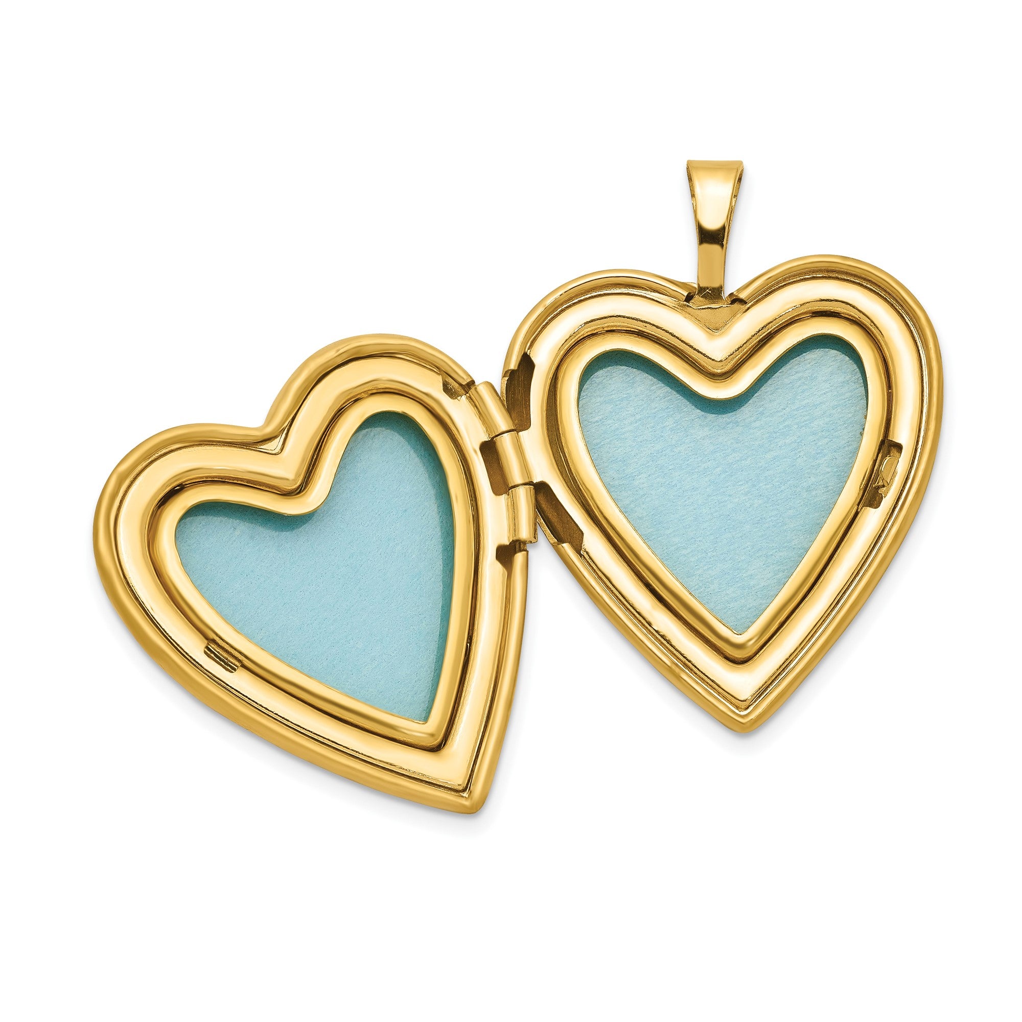 14k Yellow Gold Filled Heart Locket Necklace with I Love You Engraving, 20mm, Red Flower, 18 Inches