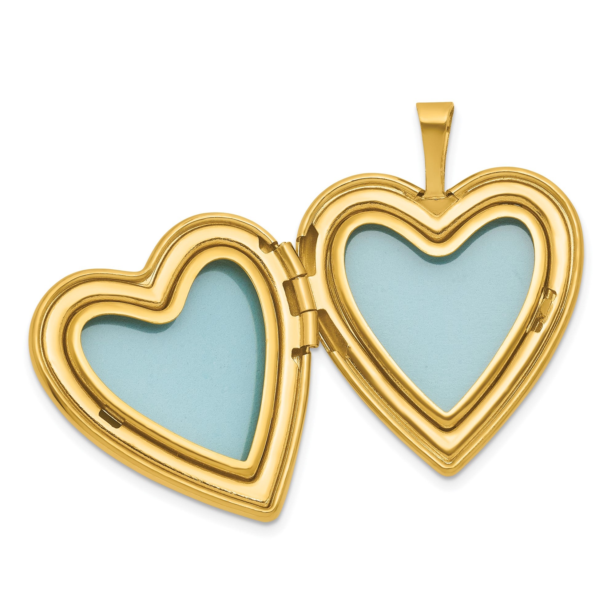 Gold-Plated Sterling Silver Heart Locket with Pink Rose Cameo, 20mm