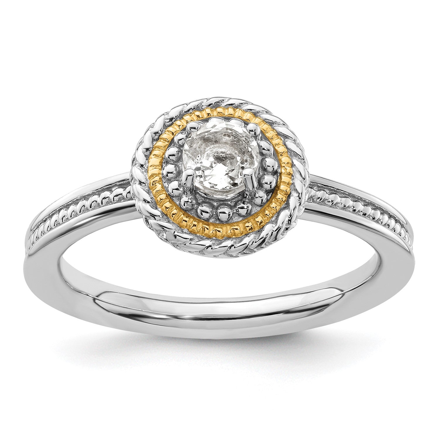 Sterling sølv og 14 k gult guld stabelbare udtryk Sterling sølv Birthstone Ring fine designer smykker til mænd og kvinder