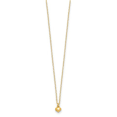 14K Yellow Gold Puffed Heart Pendant Necklace, 16.5 inches