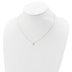 14K Yellow Gold Puffed Heart Pendant Necklace, 16.5 inches