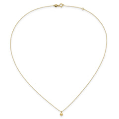 14K Yellow Gold Puffed Heart Pendant Necklace, 16.5 inches