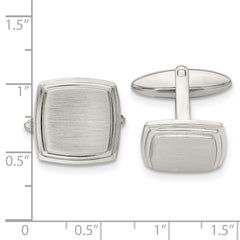 Chisel Stainless Steel Brushed and Polished Square Cufflinks fine designer jewelry for men and women