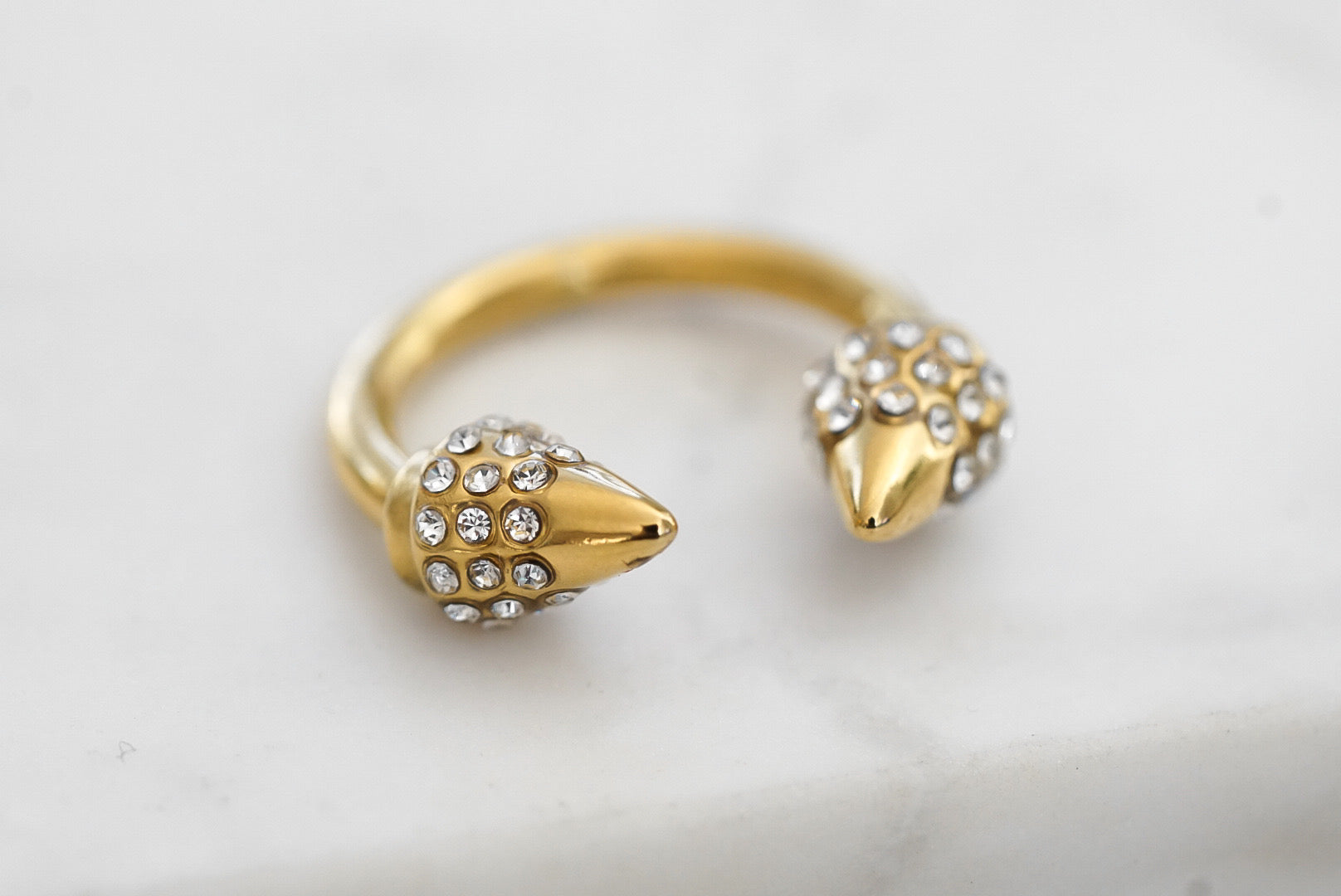 Spike Collection - Gold Bling Ring fine designersmykker for menn og kvinner