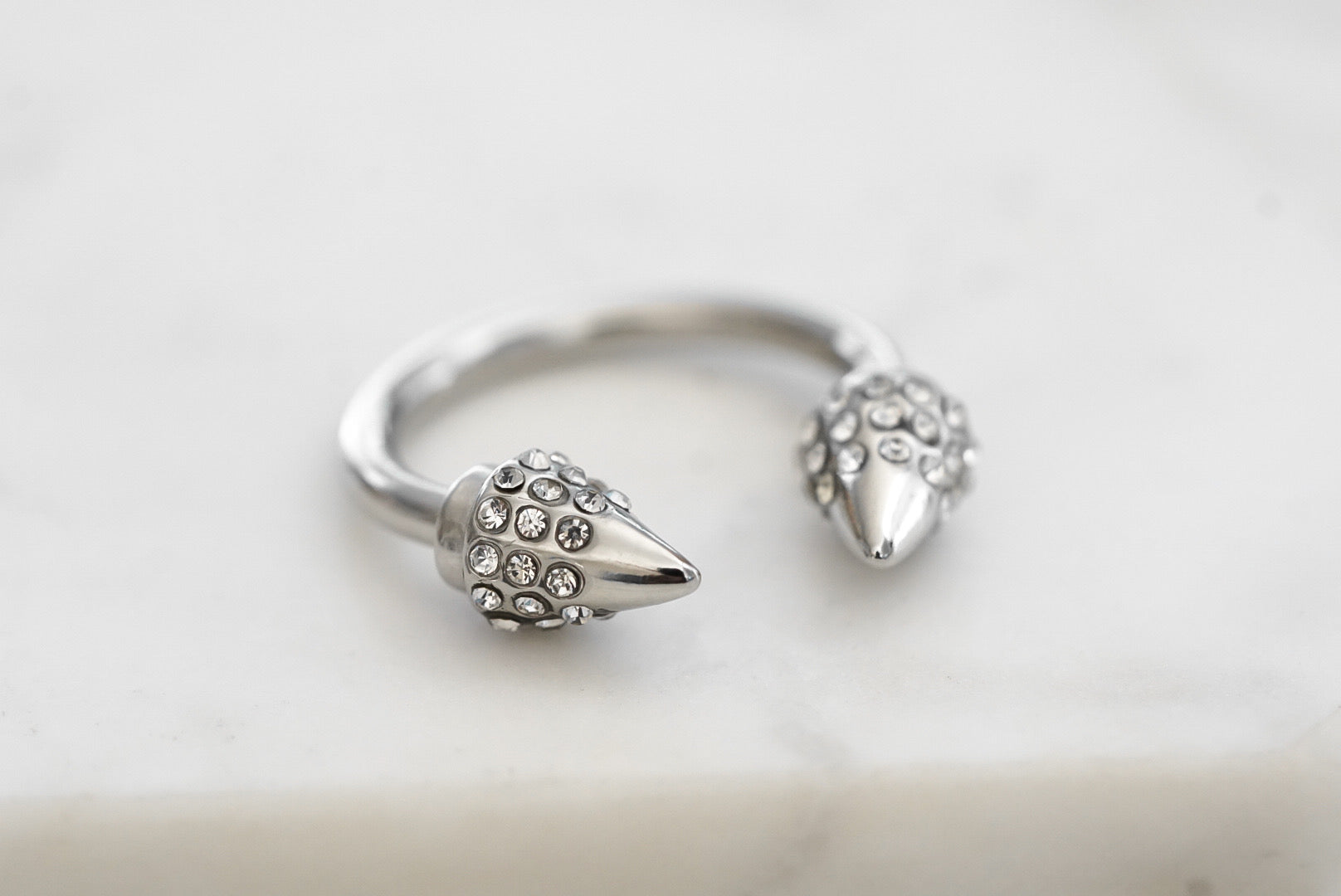 Colección Spike - Silver Bling Ring joyería fina de diseño para hombres y mujeres