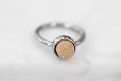 Stone Collection - Silver Amber Quartz Ring fine designer smykker til mænd og kvinder