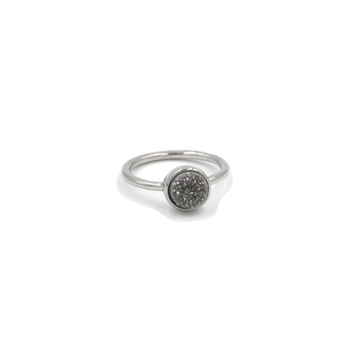 Stone Collection - Silver Slate Quartz Ring fina designersmycken för män och kvinnor