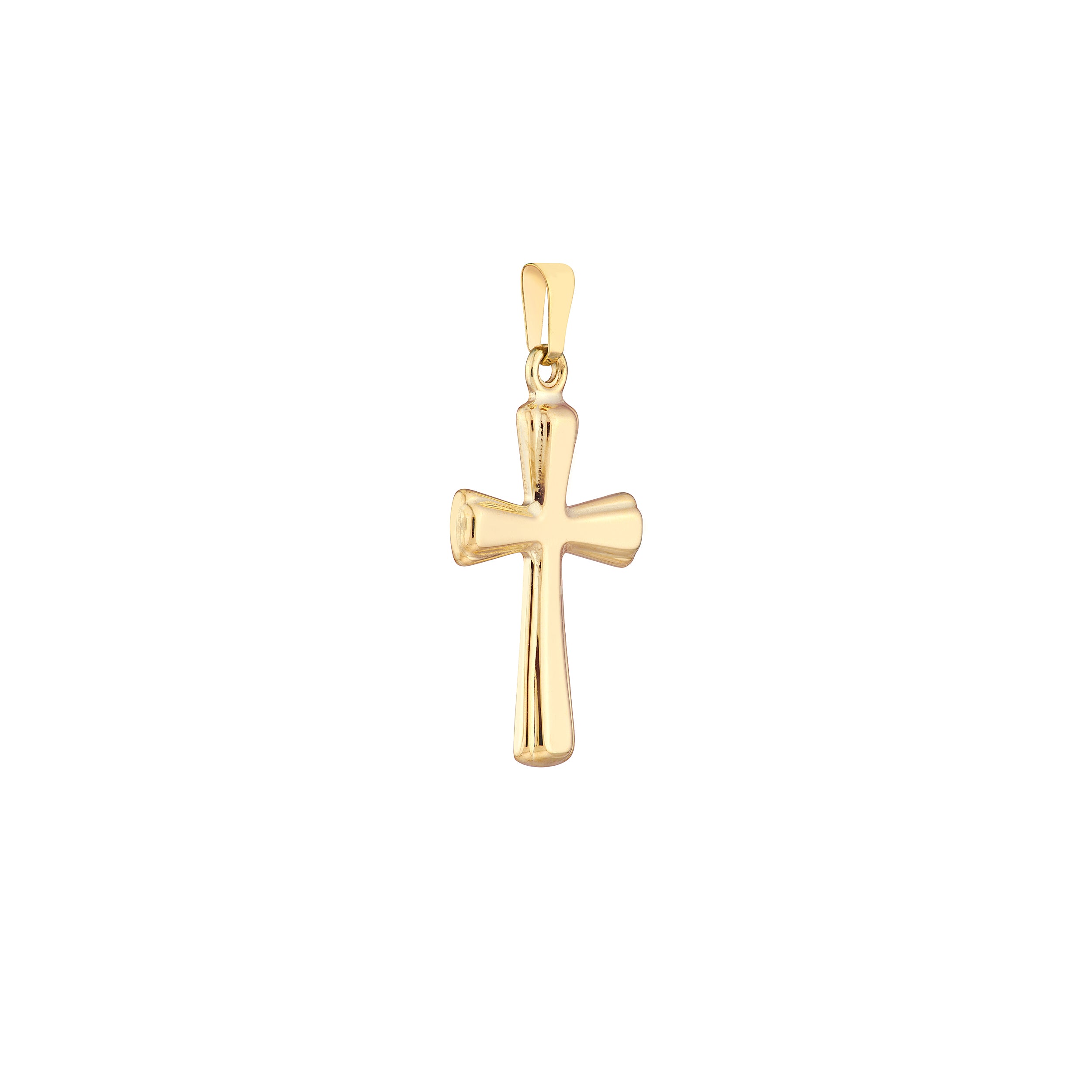 10k Yellow Gold Cross Pendant 20mm Length