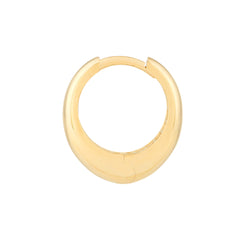 14k Yellow Gold Oval Huggie Hoop Earrings,13x14mm