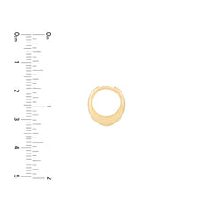 14k Yellow Gold Oval Huggie Hoop Earrings,13x14mm