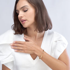 14k Gold Open 5mm Bangle Bracelet, 58x5mm