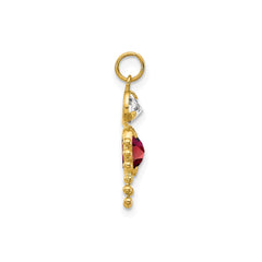 Real Yellow Gold Male Shape Birthstone Pendant Charm, 19x9mm