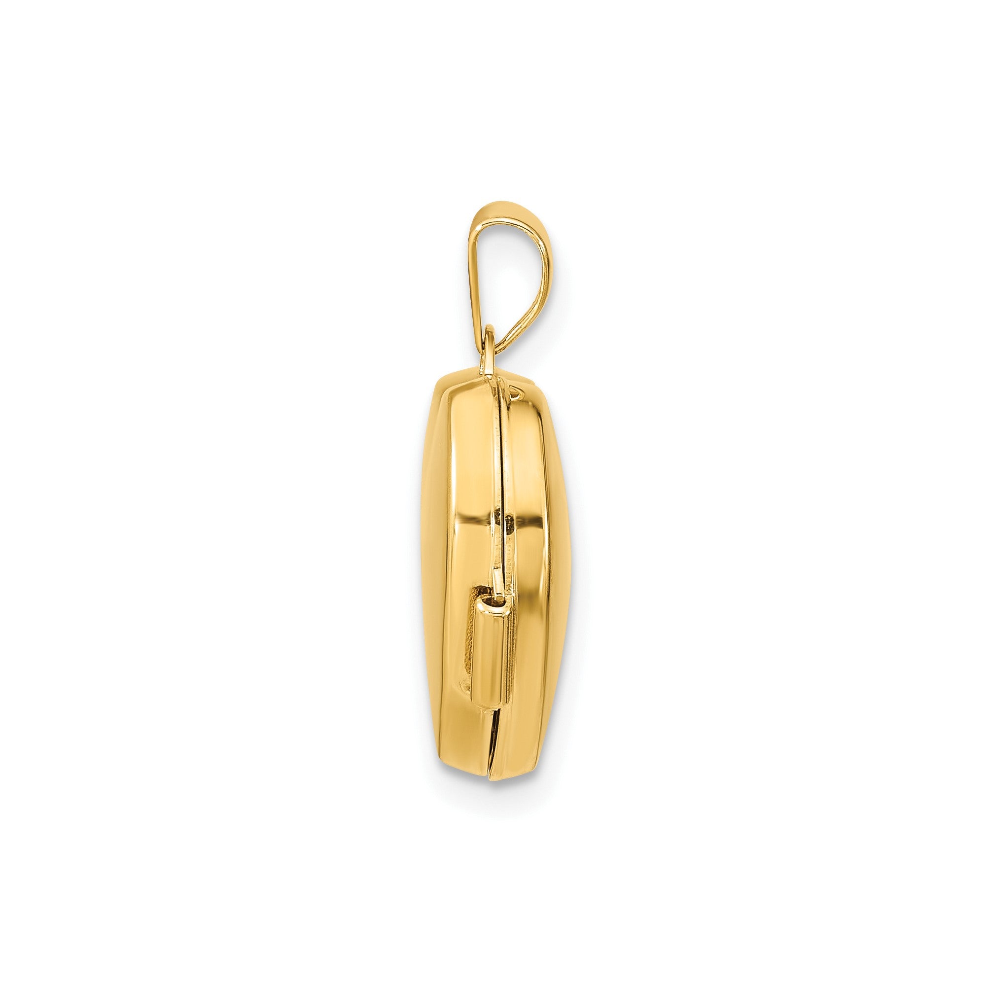 14k Yellow Gold Red Ruby 15mm Heart Locket Pendant