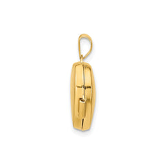 14k Yellow Gold Red Ruby 15mm Heart Locket Pendant