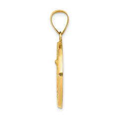 14k Yellow Gold High Polished St Michael Medal Pendant, 21mm
