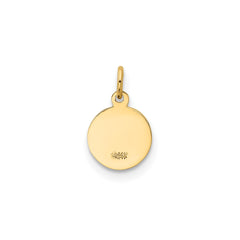 14k Yellow Gold Saint Christopher Medal Charm, 13x8mm