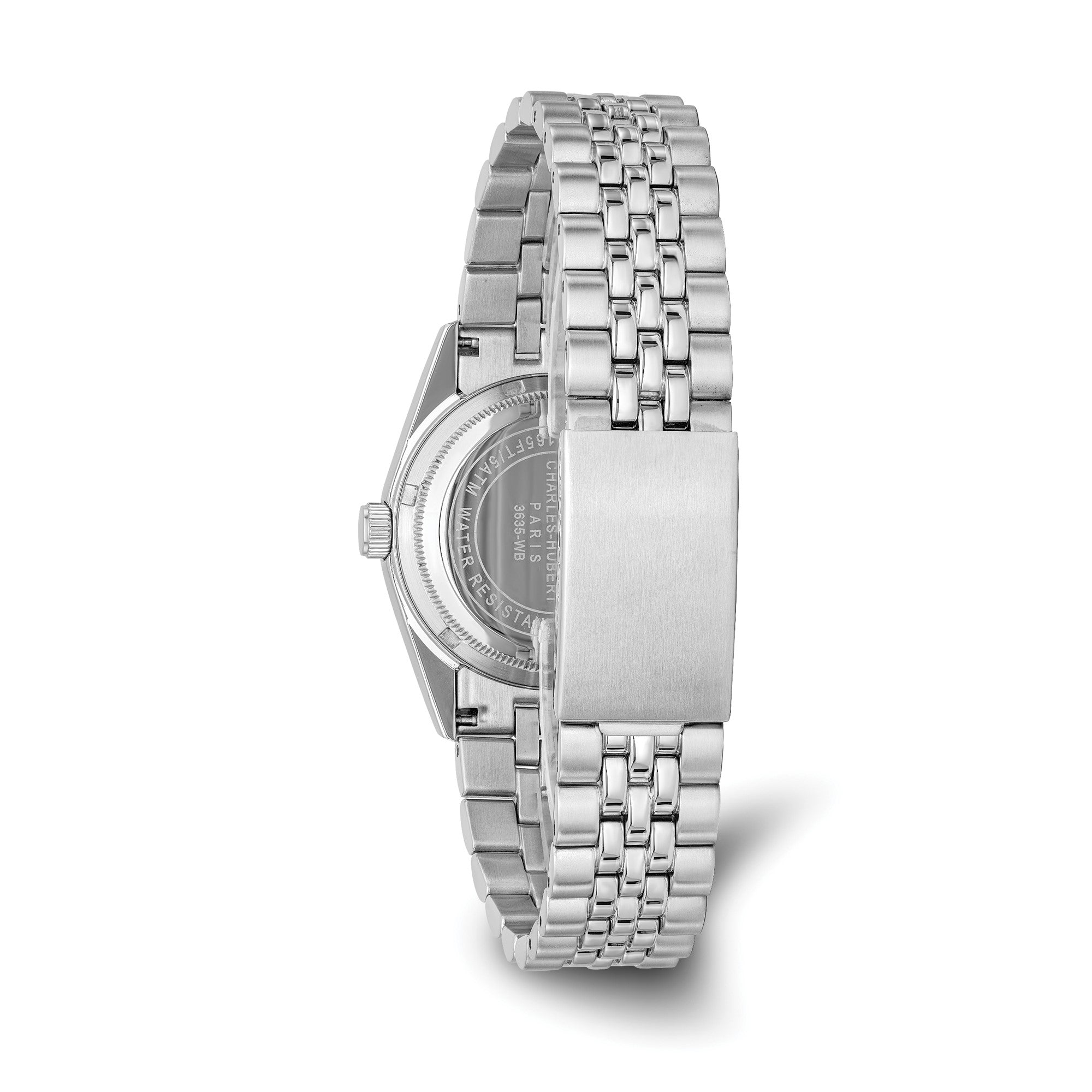 Mens Charles Hubert Stainless Steel Black Dial Watch