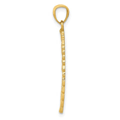 14K Yellow Gold Angel Wing Pendant, 32mm