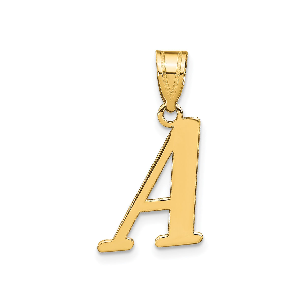 14k Yellow Gold Capital Font Letter Initial Pendant, 17x14mm