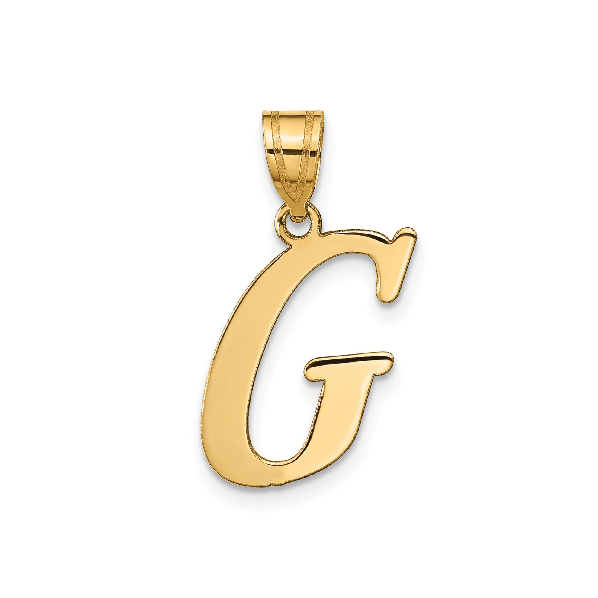 14k Yellow Gold Capital Font Letter Initial Pendant, 17x14mm