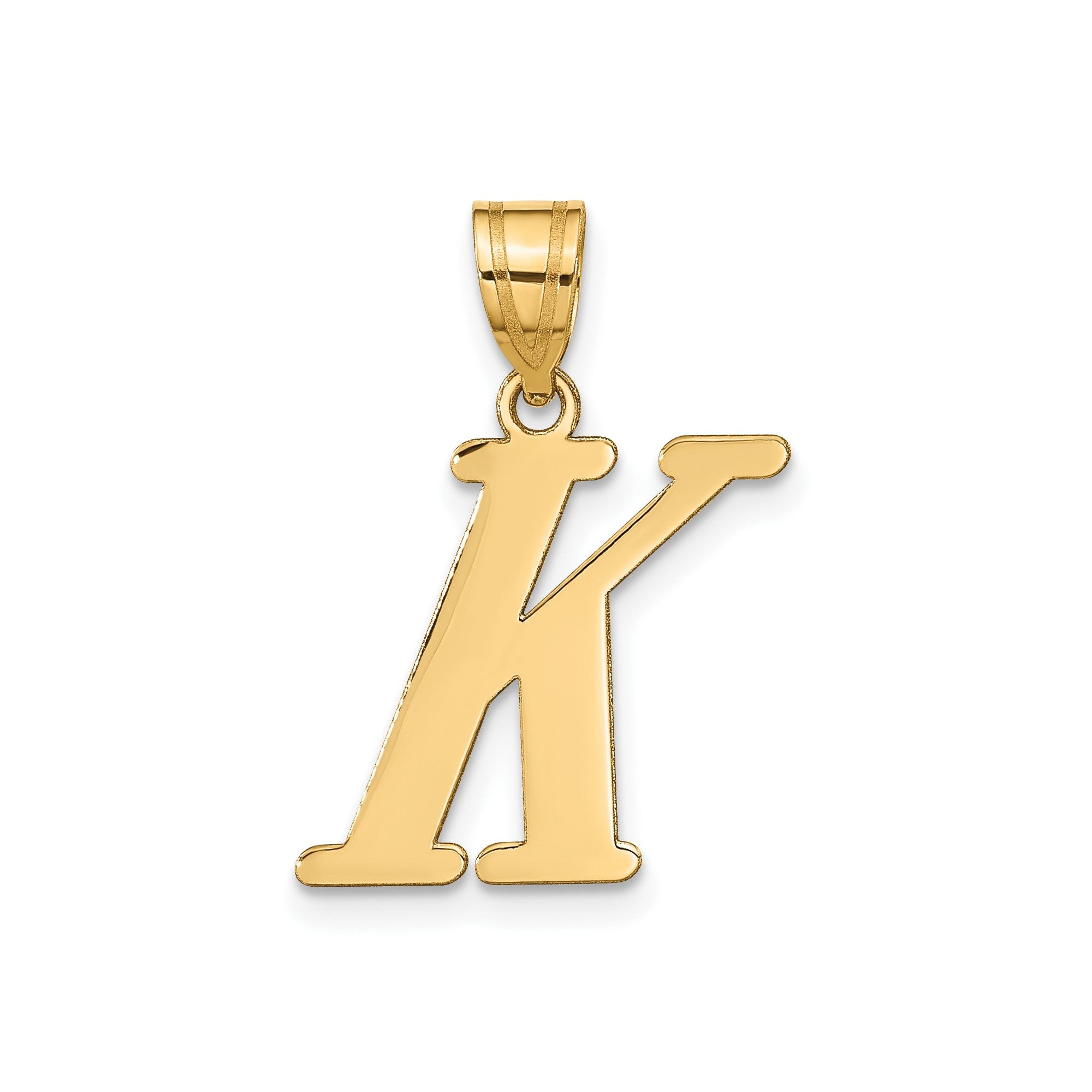 14k Yellow Gold Capital Font Letter Initial Pendant, 17x14mm