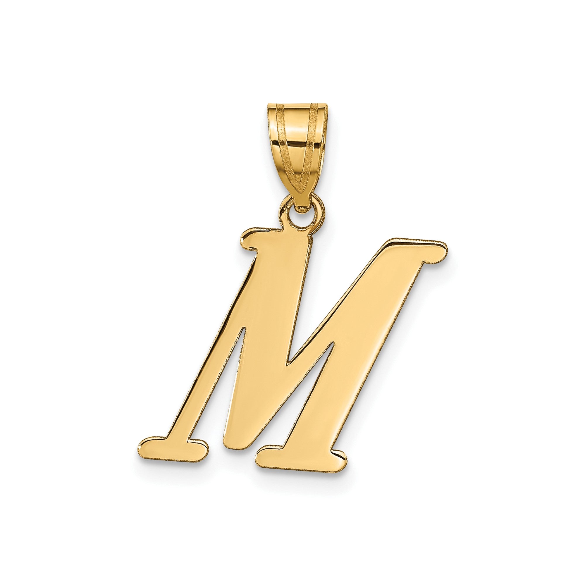 14k Yellow Gold Capital Font Letter Initial Pendant, 17x14mm