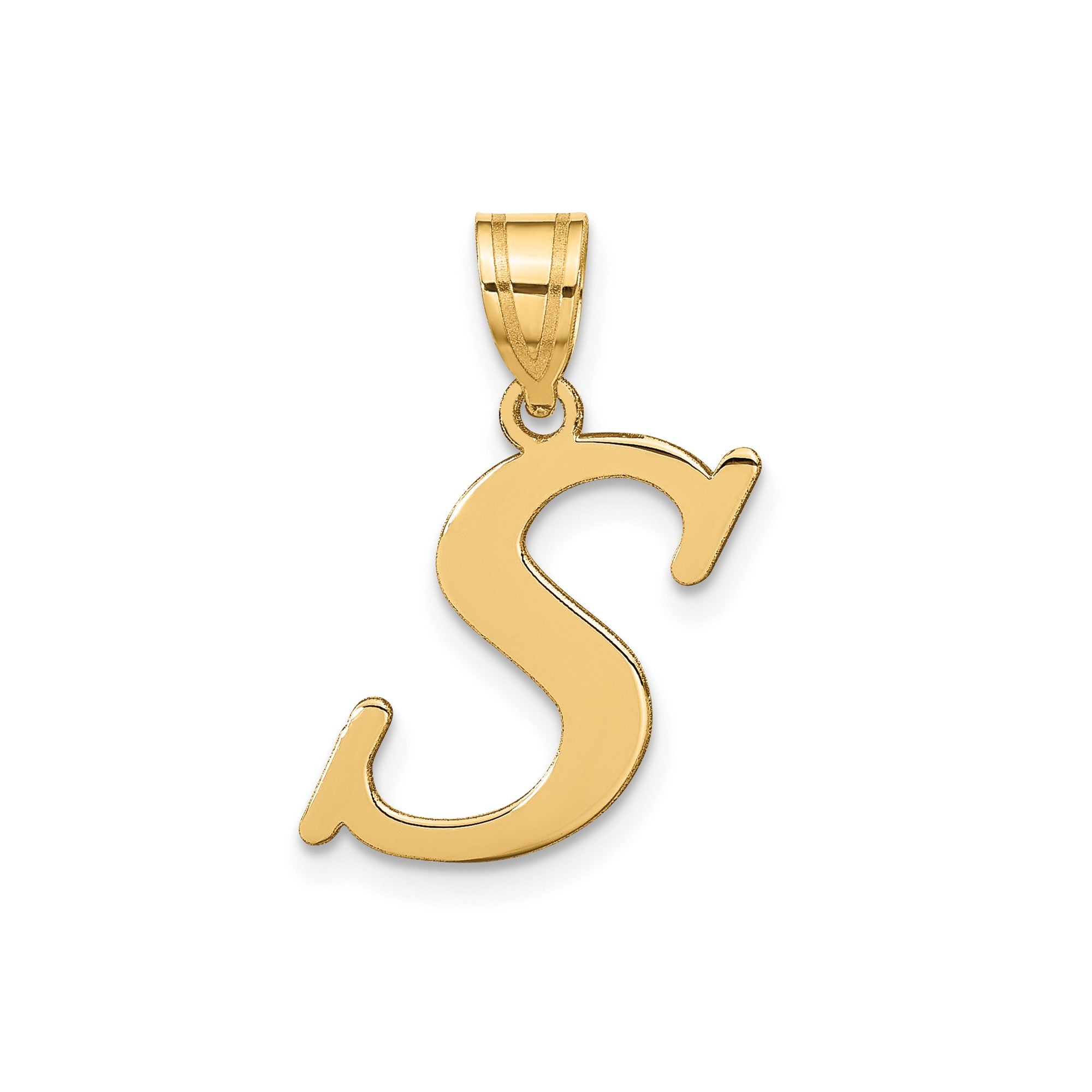 14k Yellow Gold Capital Font Letter Initial Pendant, 17x14mm
