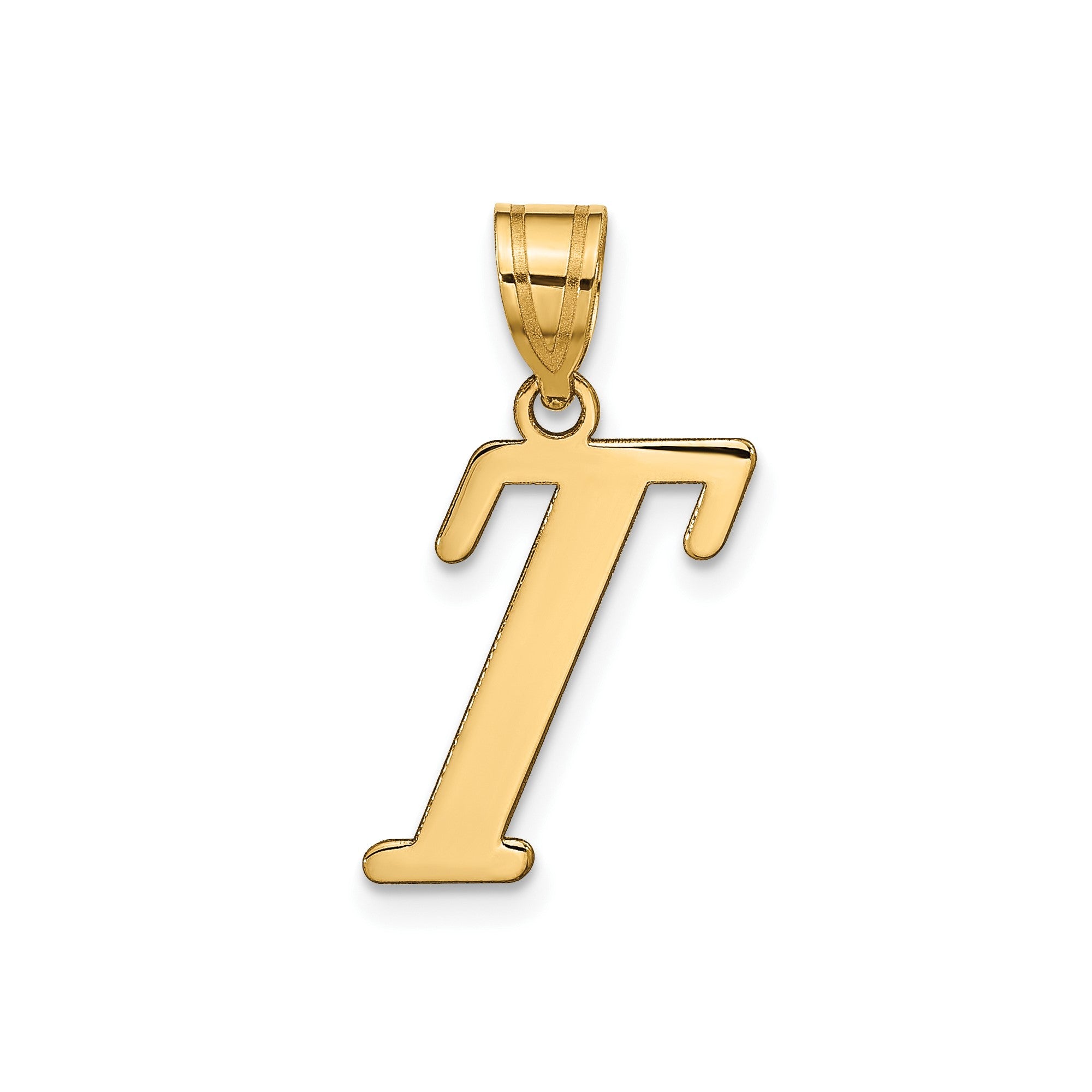 14k Yellow Gold Capital Font Letter Initial Pendant, 17x14mm