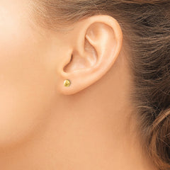 14k Yellow Gold Disk Half Ball Stud Earrings, 5x5mm
