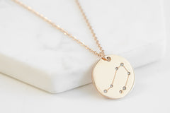Zodiac Collection - Rose Gold Libra Necklace (Sep 23 - Oct 22) fine designer jewelry for men and women
