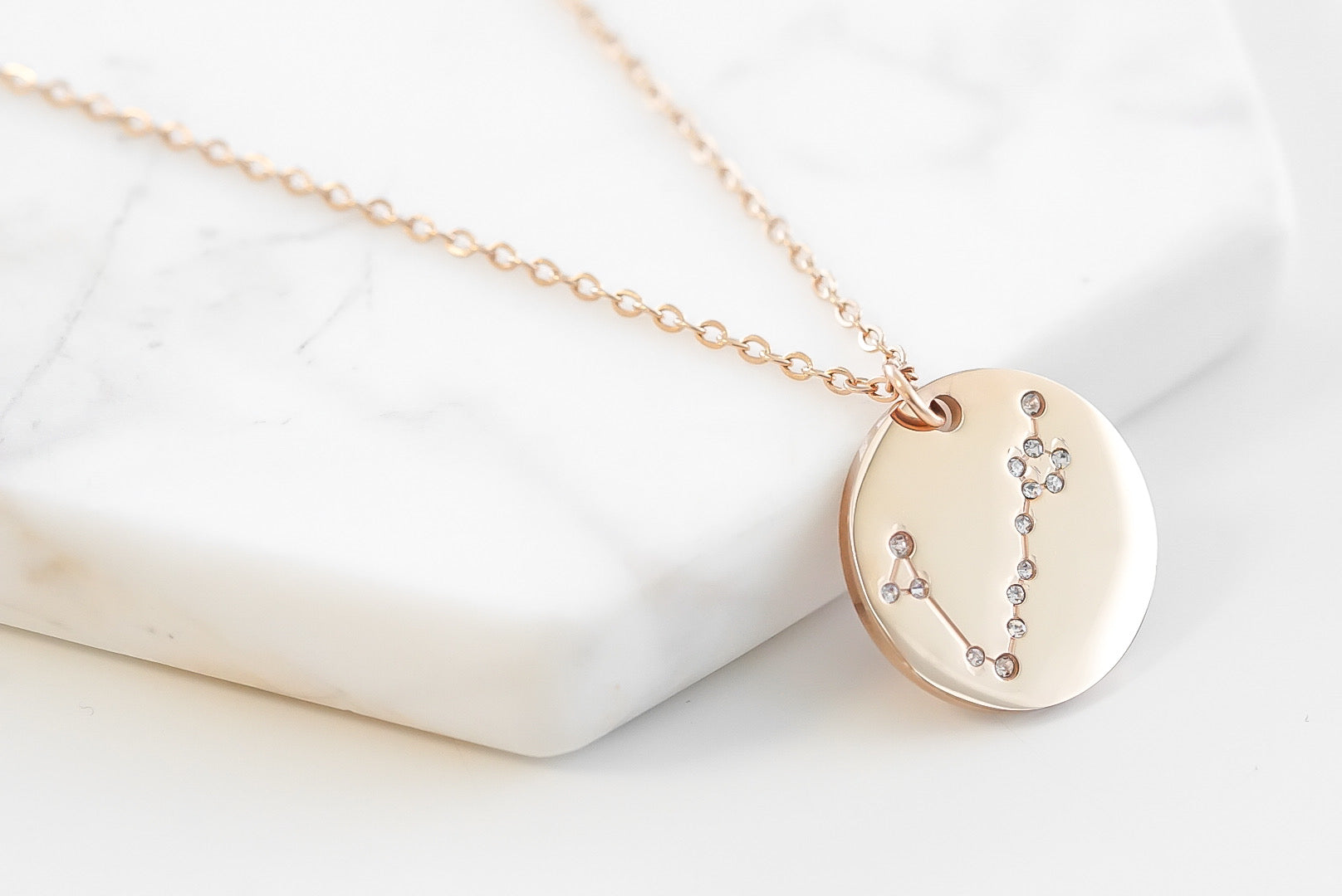 Zodiac Collection - Rose Gold Pisces Necklace (Feb 19 - Mar 20) fine designer jewelry for men and women