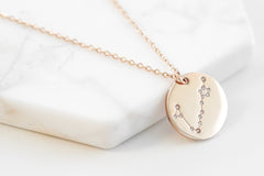 Zodiac Collection - Rose Gold Pisces Necklace (Feb 19 - Mar 20) fine designer jewelry for men and women