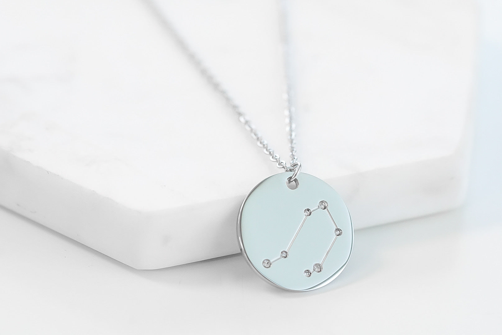 Zodiac Collection - Silver Libra Necklace (Sep 23 - Oct 22) fine designer jewelry for men and women