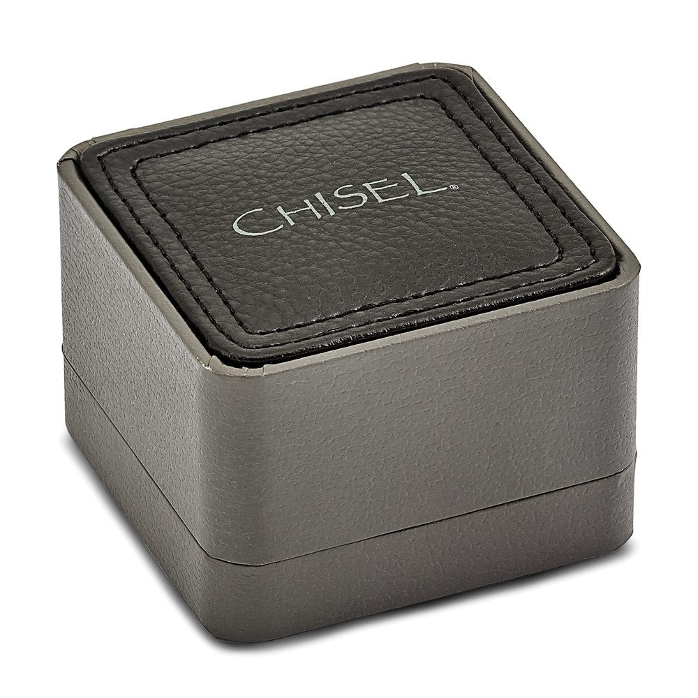 Chisel Stainless Steel Brushed and Polished Black Carbon Fiber Inlay Cufflinks - JewelryAffairs