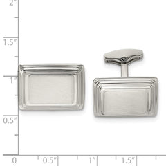 Chisel Stainless Steel Brushed and Polished Oval Cufflinks - JewelryAffairs