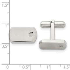 Chisel Stainless Steel Polished .03 Carat Diamond Cufflinks - JewelryAffairs