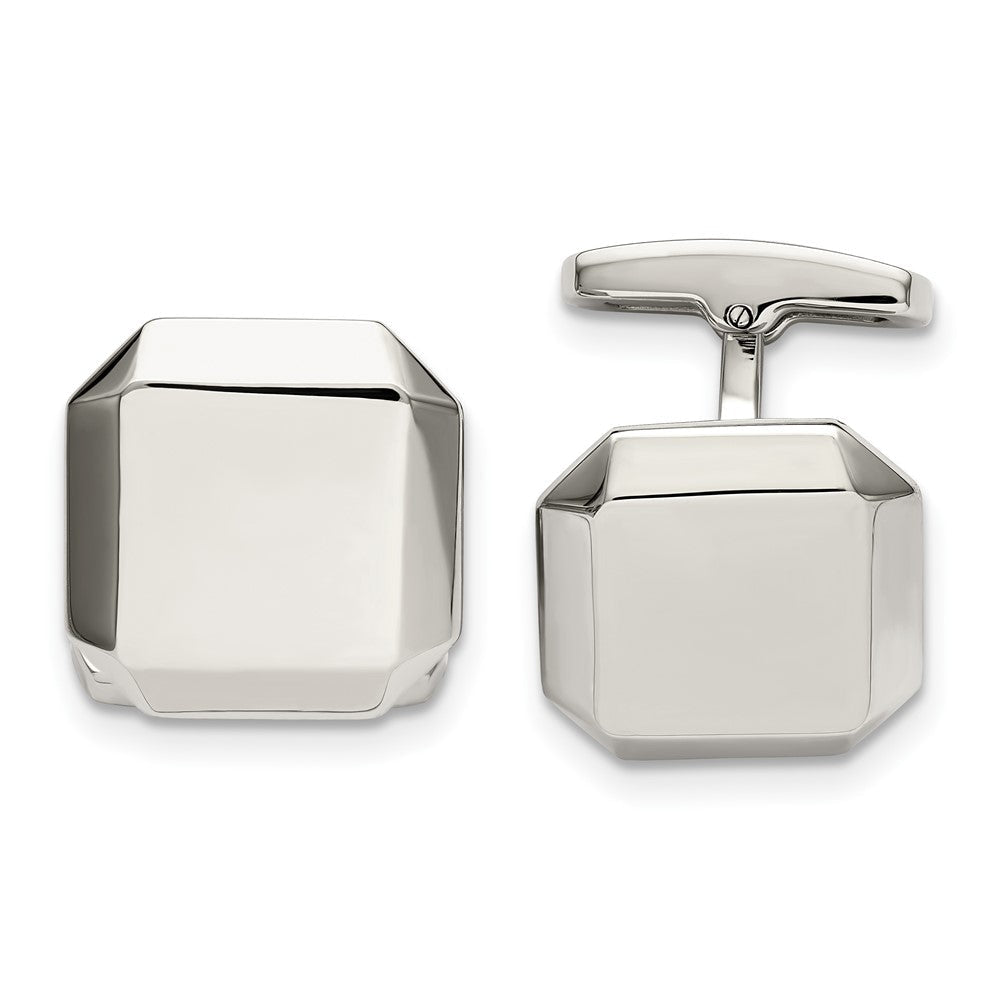 Chisel Stainless Steel Polished Cuff Links - JewelryAffairs