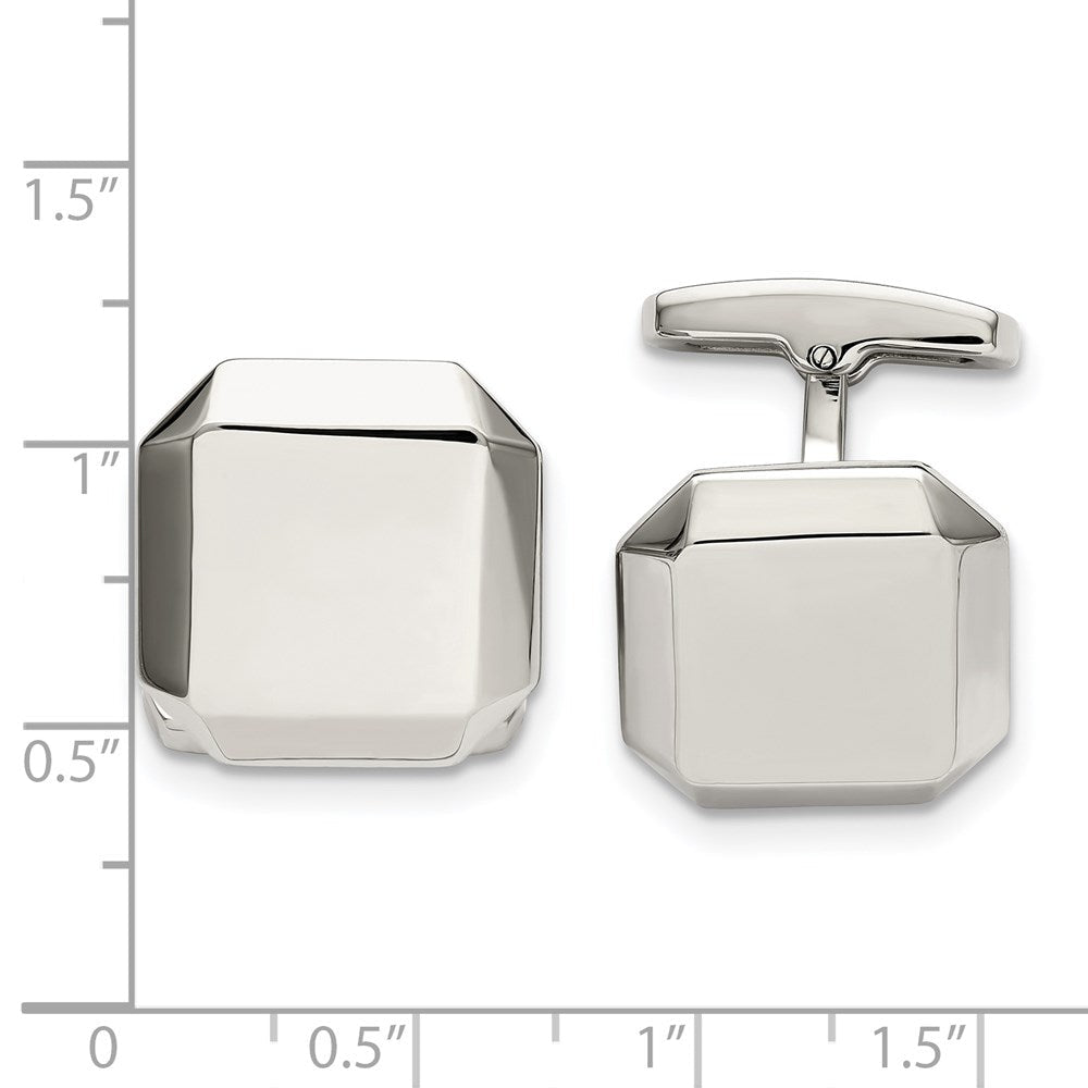 Chisel Stainless Steel Polished Cuff Links - JewelryAffairs