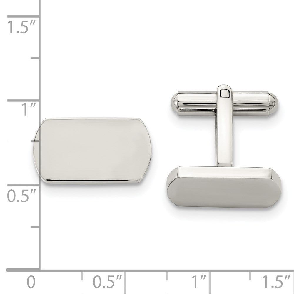 Chisel Stainless Steel Polished Cufflinks - JewelryAffairs