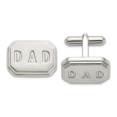 Chisel Stainless Steel Polished Enameled Dad Cufflinks - JewelryAffairs