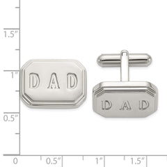 Chisel Stainless Steel Polished Enameled Dad Cufflinks - JewelryAffairs