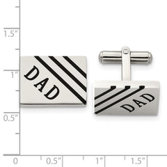 Chisel Stainless Steel Polished Enameled Dad Rectangle Cufflinks - JewelryAffairs