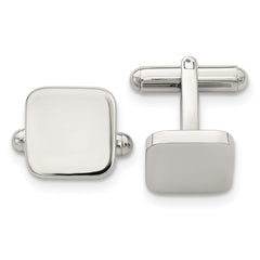 Chisel Stainless Steel Polished Rounded Square Cufflinks - JewelryAffairs