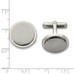 Chisel Titanium Brushed and Polished Cuff Links - JewelryAffairs