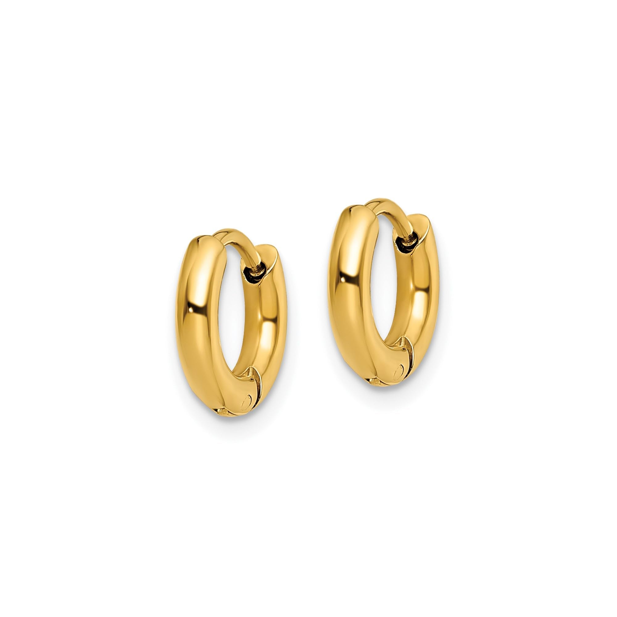 Classic Hinged Hoop Earrings, 10mm Diameter, 2.5mm Width