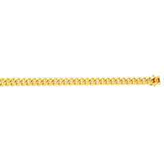 14k gult massivt guld Miami Cuban Link Chain Halskæde, Bredde 8,2 mm fine designersmykker til mænd og kvinder